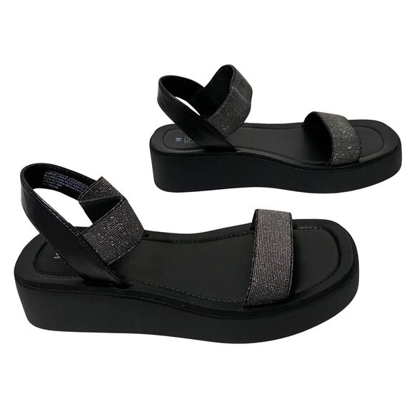 NOBO No Boundaries Womens Textured Strap Low Heel Platform Sandals 8.5 Black - Picture 5 of 8